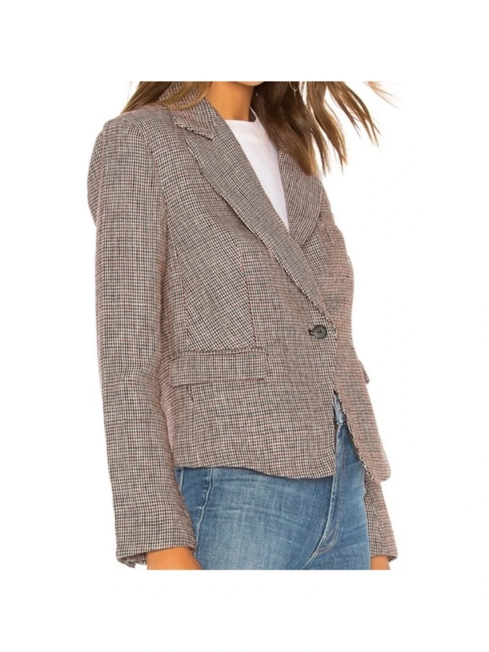 Like New Free People Chess Linen Blazer Size XS
